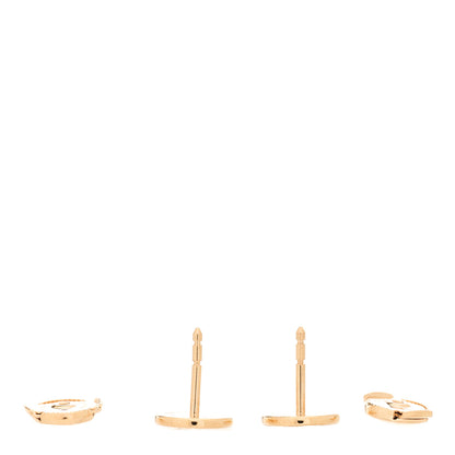 Hermes 18K Rose Gold TPM Ex-Libris Stud Earrings 3 of 5
