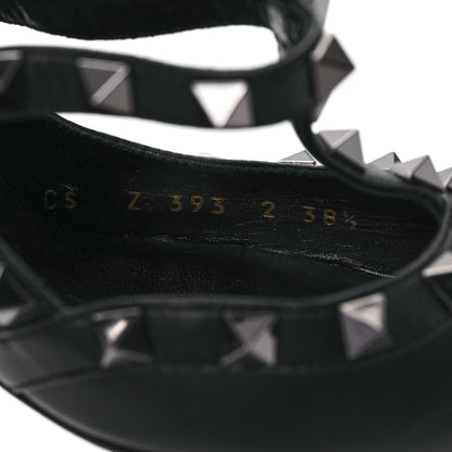 Valentino Garavani Calfskin Nappa Rockstud Ankle Strap 100mm Pumps 38.5 Black 8 of 9