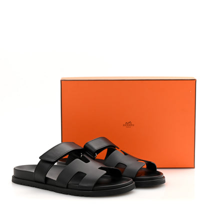 Hermes Calfskin Womens Chypre Sandals 40 Black 12 of 12