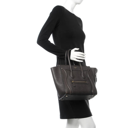 Celine Goatskin Micro Luggage Dark Taupe 2 of 18