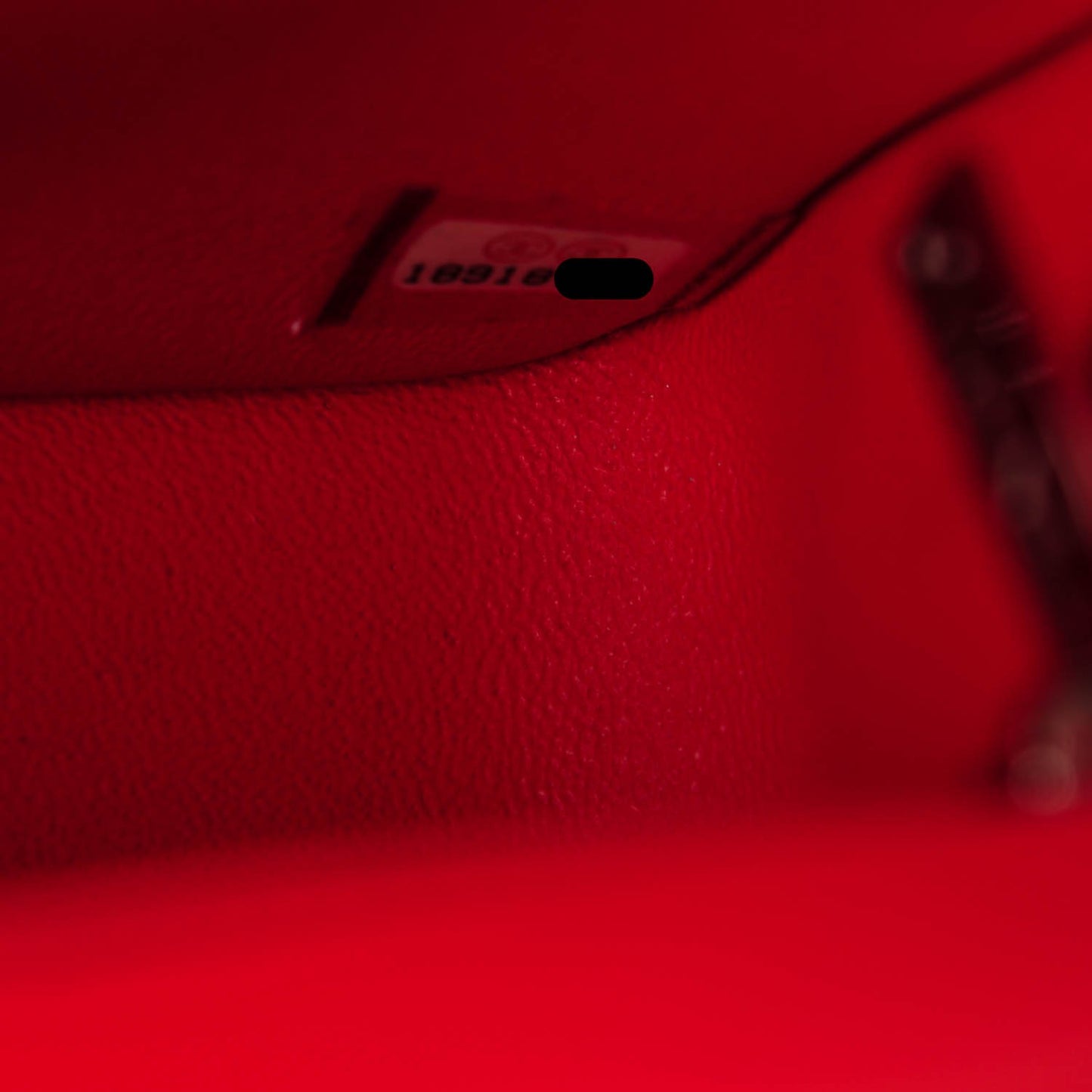 Patent Calfskin Striped Mini Square Flap Red