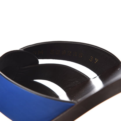 Saint Laurent Calfskin Nu Pied 05 Slide Sandal 37 Blue Majorelle 7 of 9