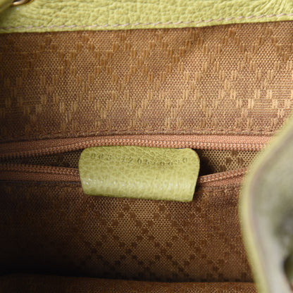 Gucci Suede Calfskin Bamboo Backpack Green 6 of 11