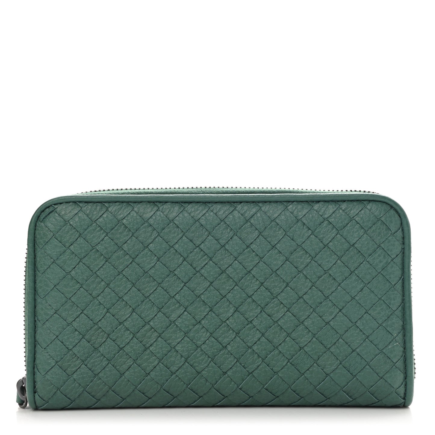 Nappa Intrecciato Zip Around Wallet Light Green