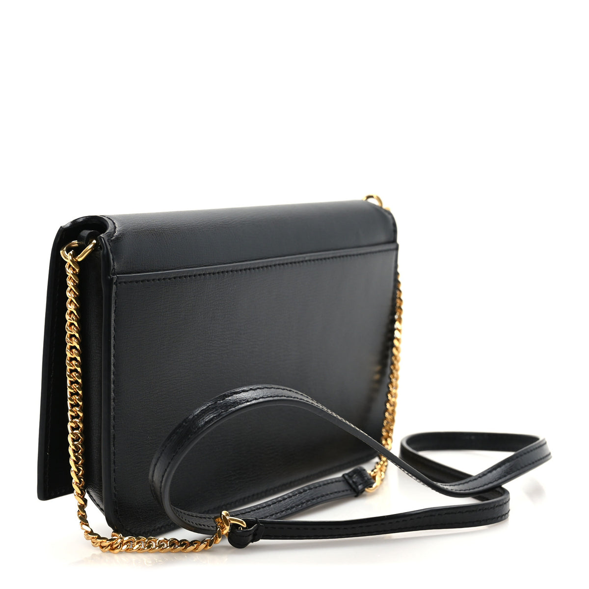 Smooth Calfskin Monogram Phone Holder Crossbody Black