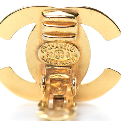 Chanel Metal CC Turnlock Clip On Earrings Gold 4 of 4