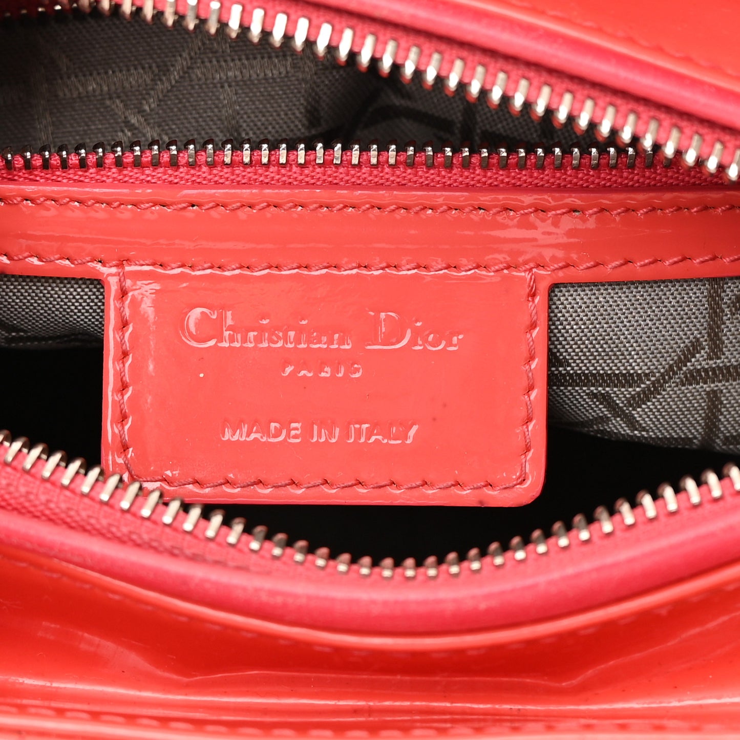 Patent Cannage Medium Lady Dior Fuchsia