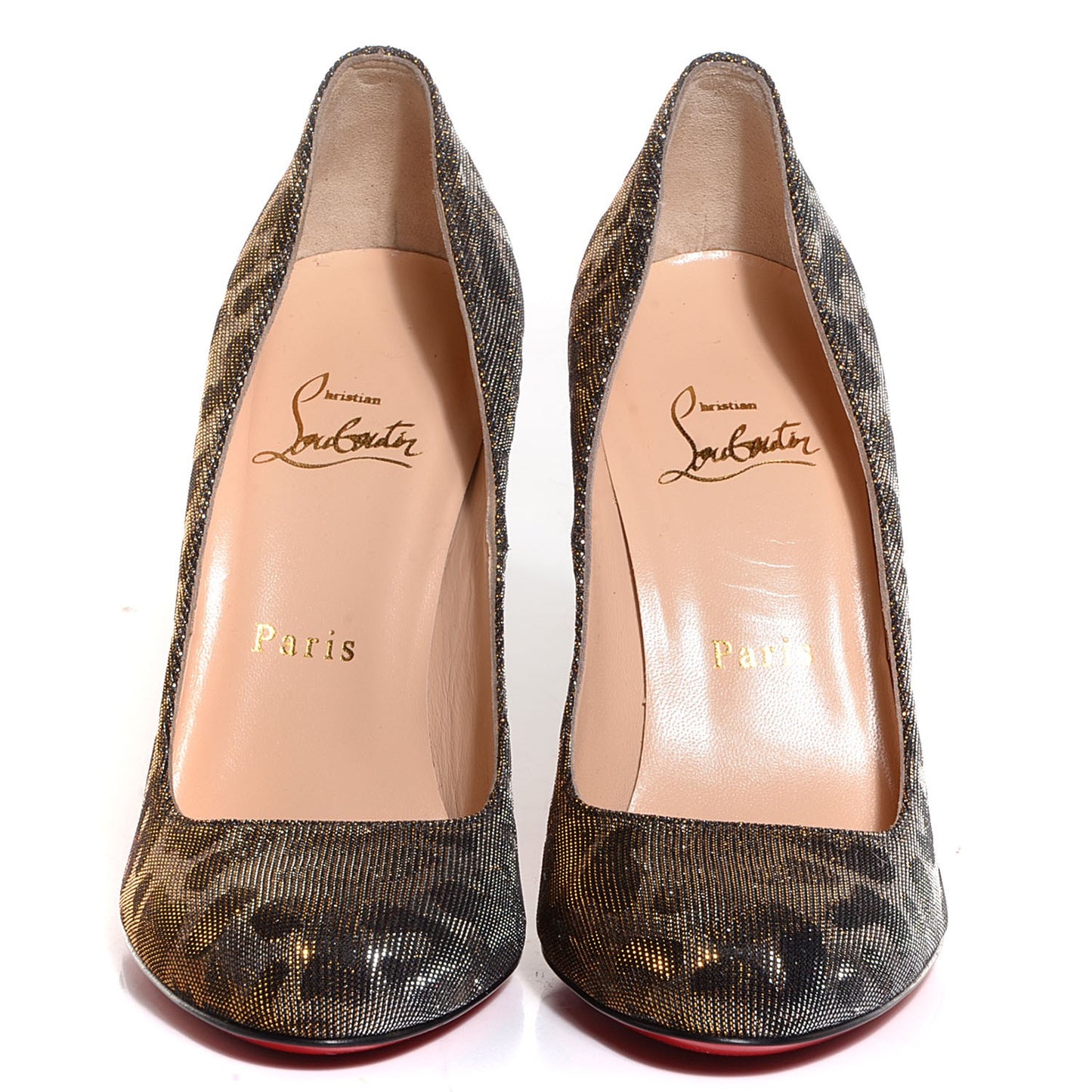 Leopard Lame Fifi 100 Pumps Gold Silver 36.5