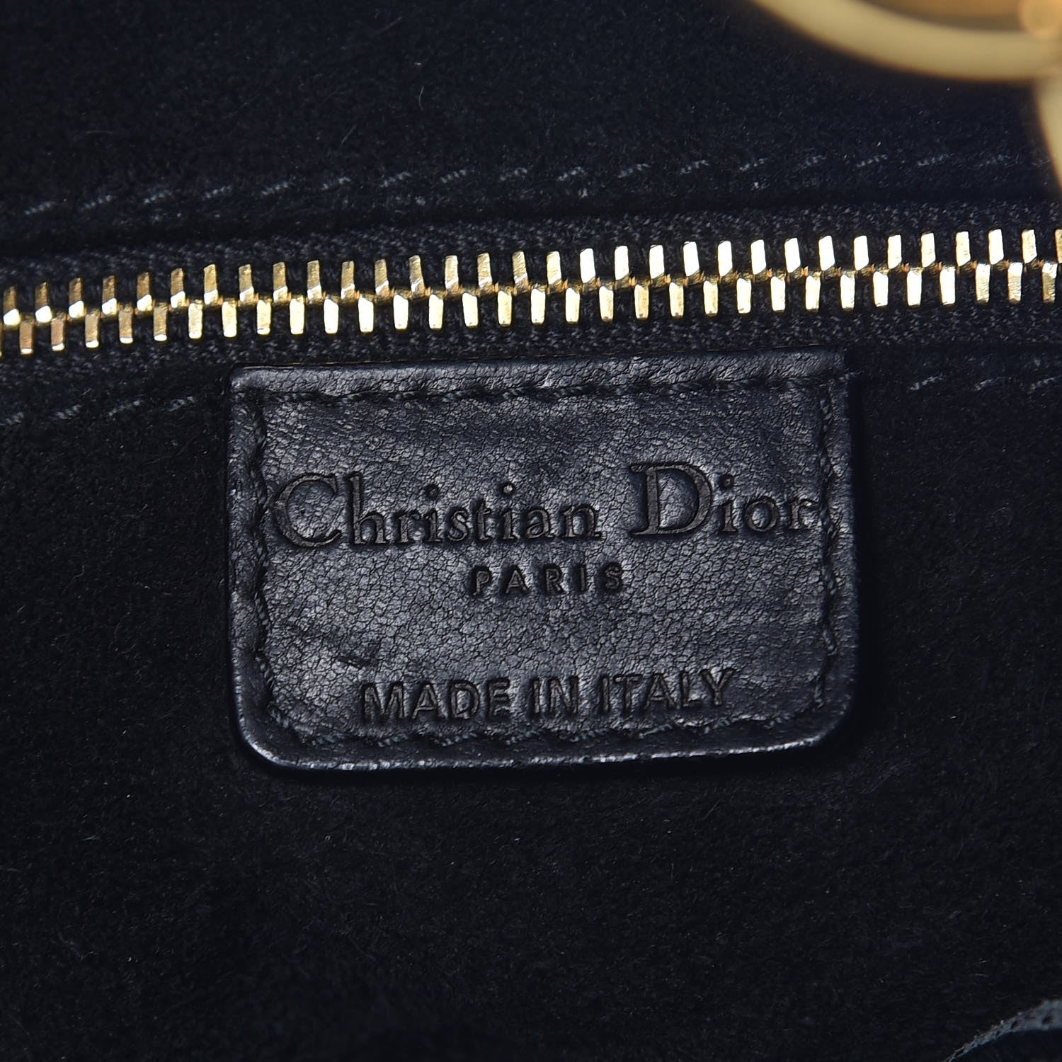 Christian Dior Lambskin Cannage Shopper Tote Black 6 of 12