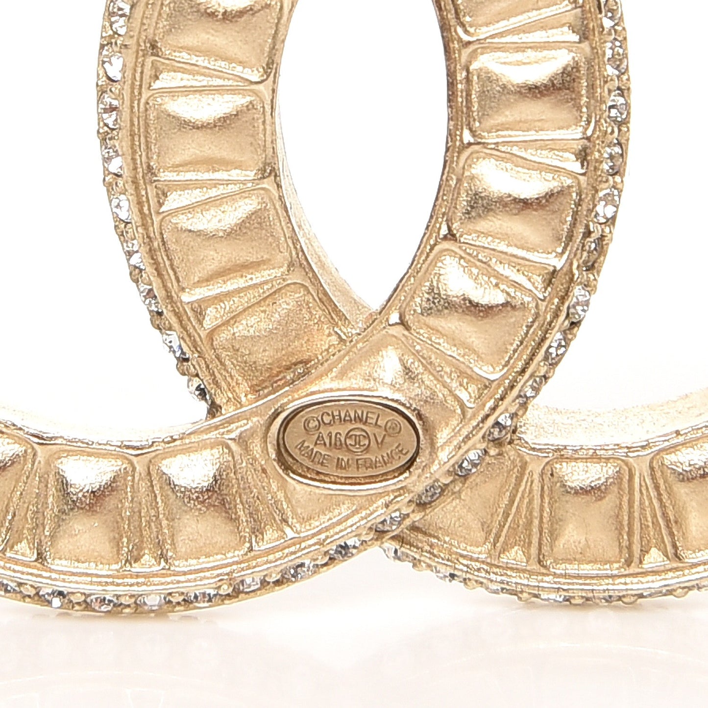 Baguette Crystal CC Brooch Gold