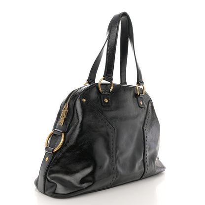 Saint Laurent Textured Patent Calfskin Large Muse Black 3 of 15