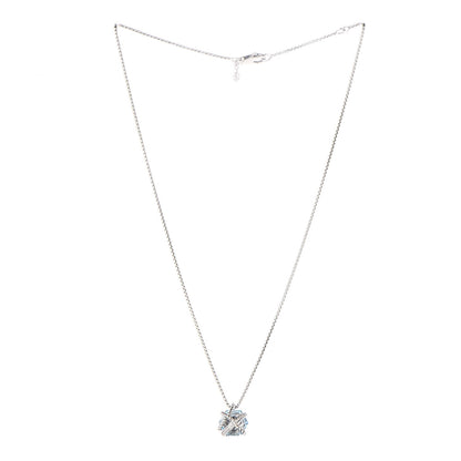 David Yurman Sterling Silver Diamond Blue Topaz 10mm Petite Cable Wrap Pendant Necklace 3 of 6