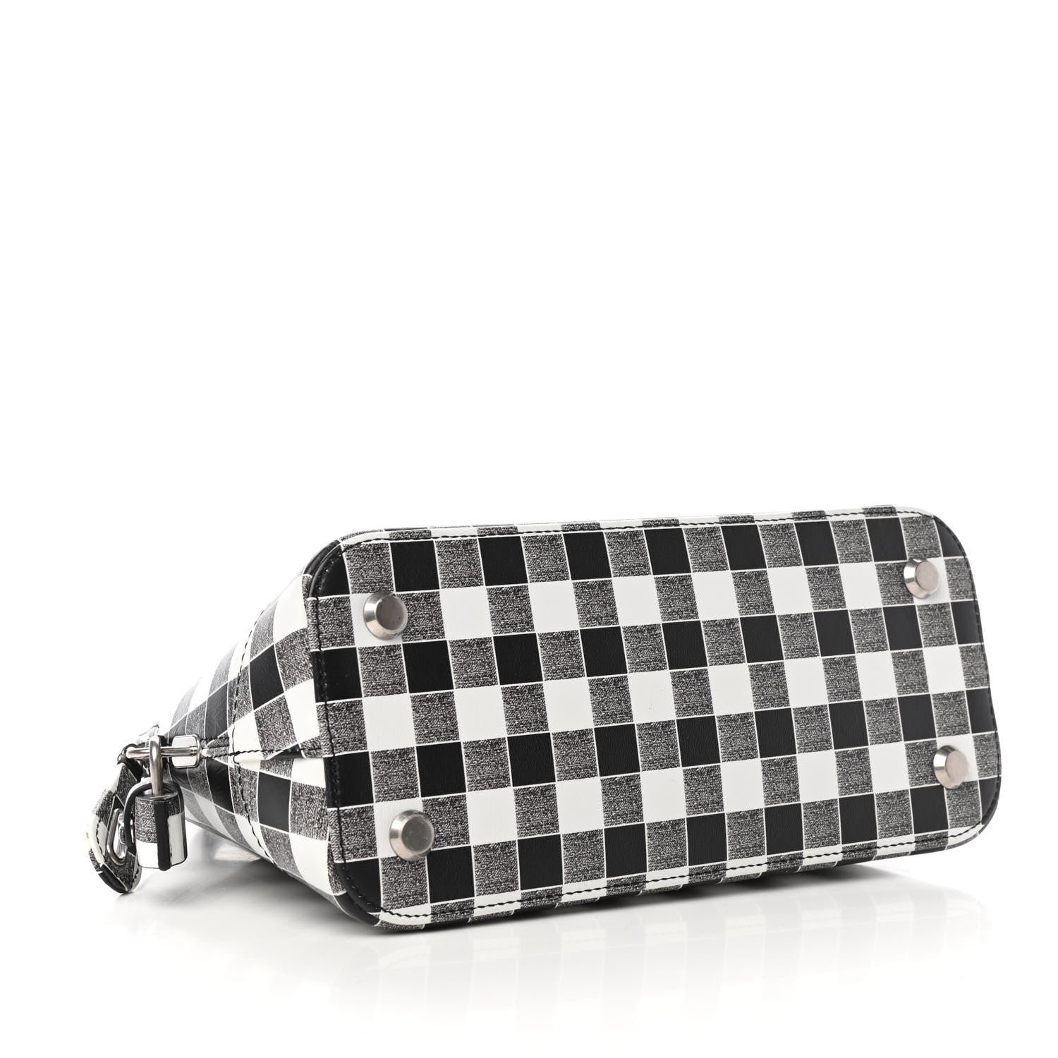Balenciaga Calfskin Checked S Ville Top Handle Bag Black 5 of 9