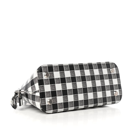 Balenciaga Calfskin Checked S Ville Top Handle Bag Black 5 of 9