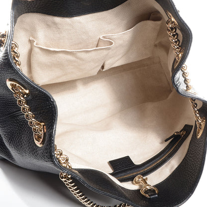 Gucci Pebbled Calfskin Medium Soho Chain Shoulder Bag Black 5 of 7