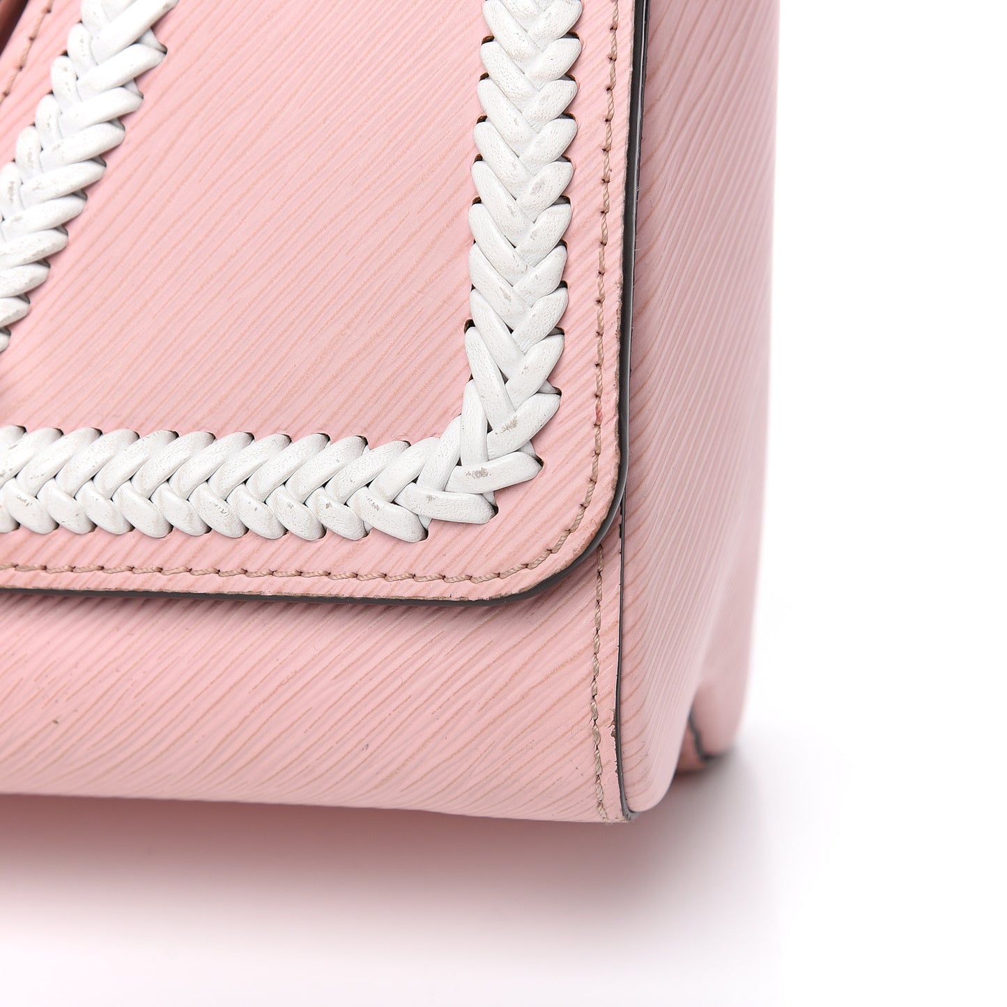 Epi Whipstitch Heart Twist Shoulder Bag MM Rose Ballerine