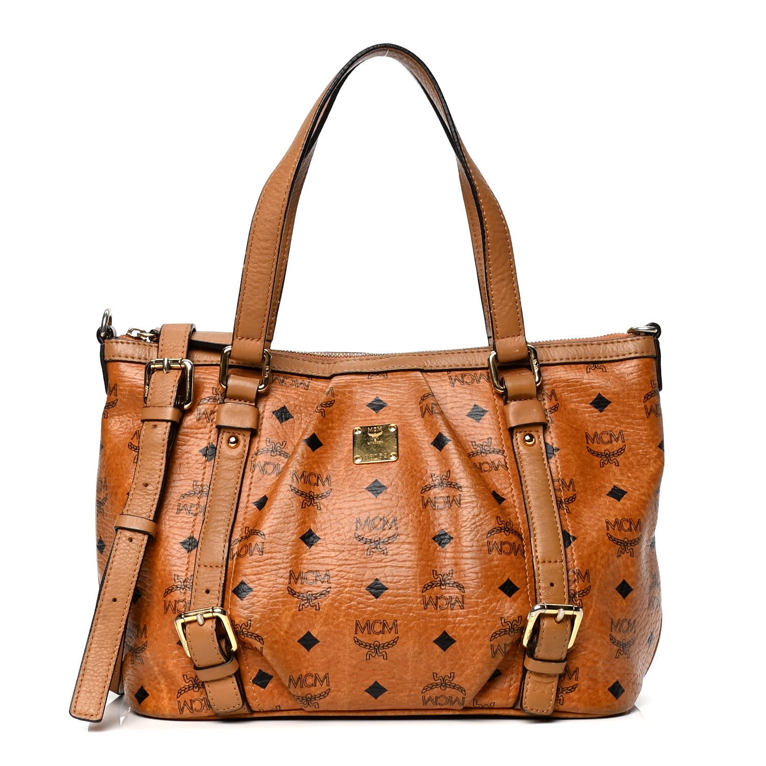 MCM Visetos Essentials Shopper Tote Cognac 1 of 6