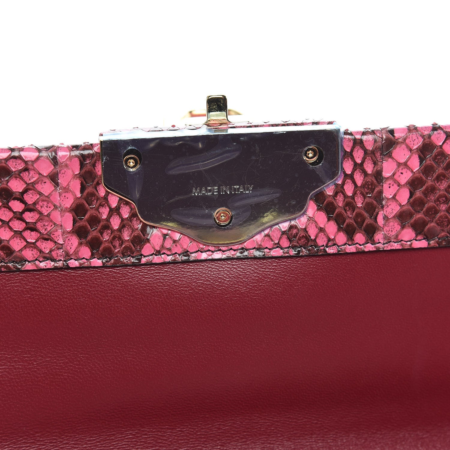 Dolce & Gabbana Python Lucia Top Handle Bag Raspberry 7 of 13