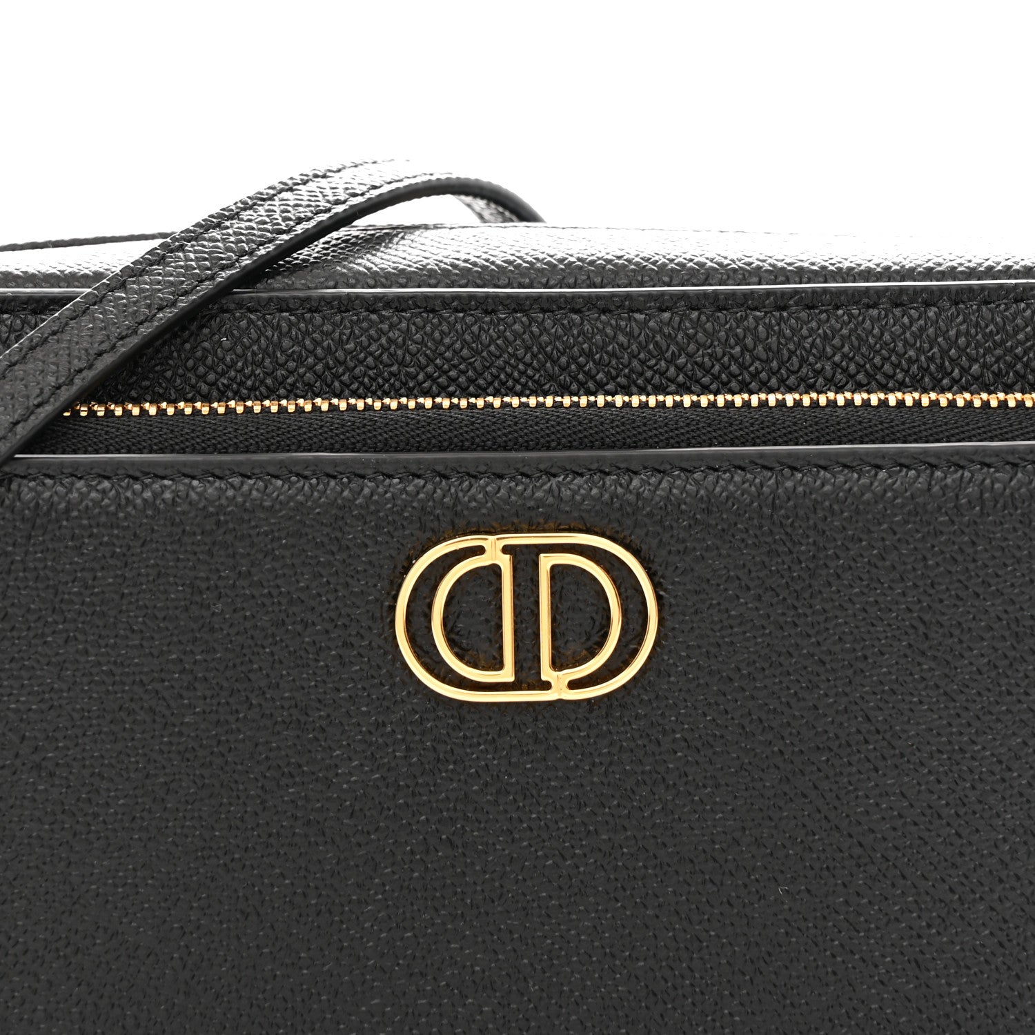 Christian Dior Grained Calfskin Caro Double Pouch Black 8 of 10