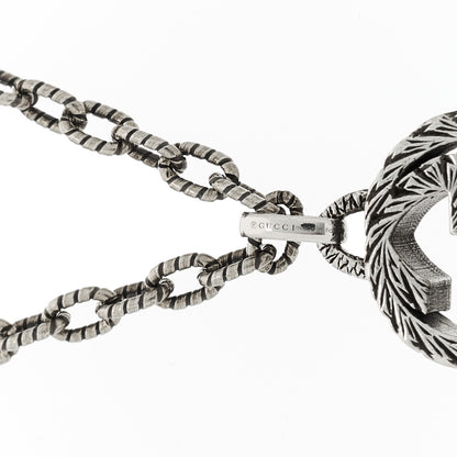 Gucci Sterling Silver Small Textured Interlocking G Pendant Necklace 4 of 9