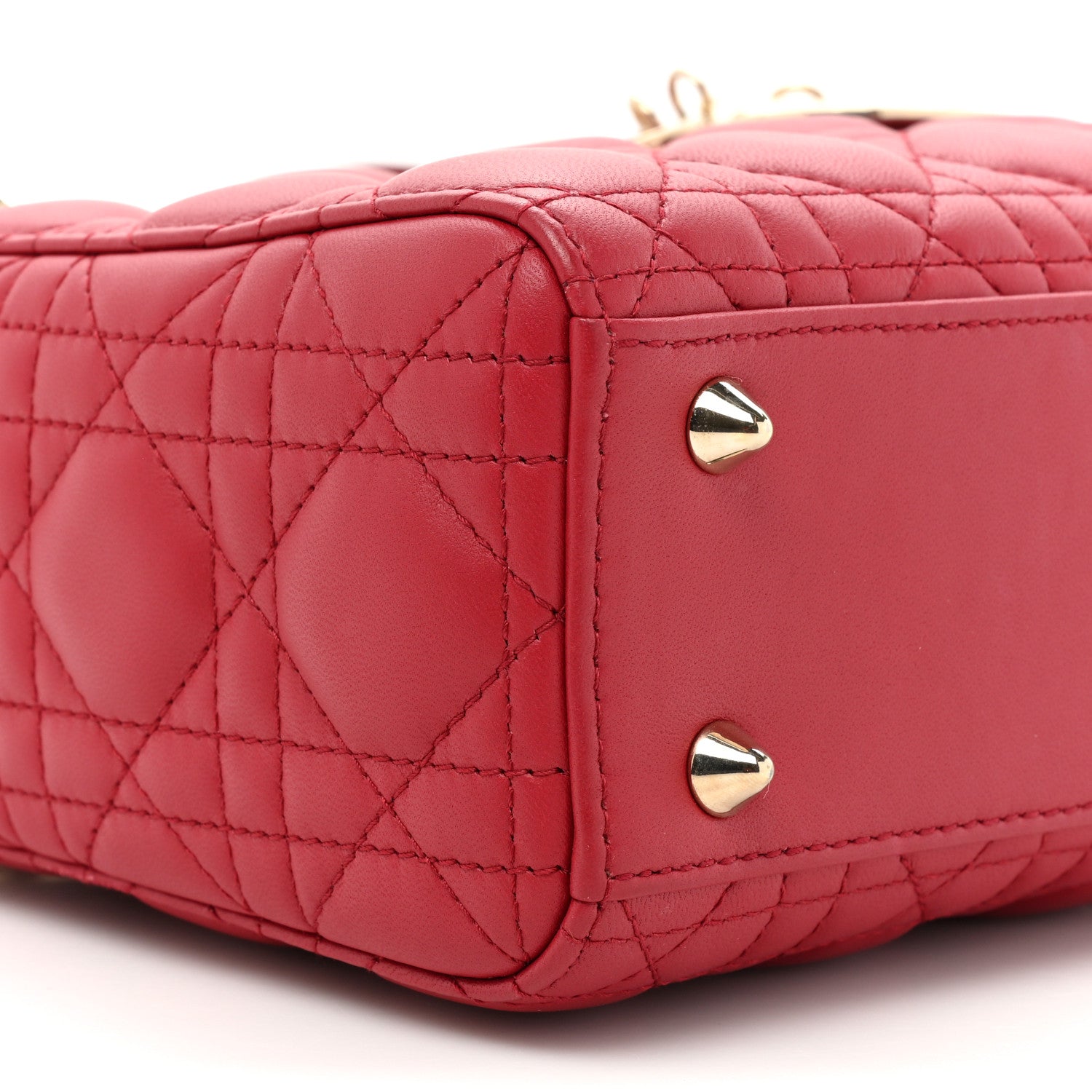 Christian Dior Lambskin Cannage Small My ABCDior Lady Dior Red 8 of 9