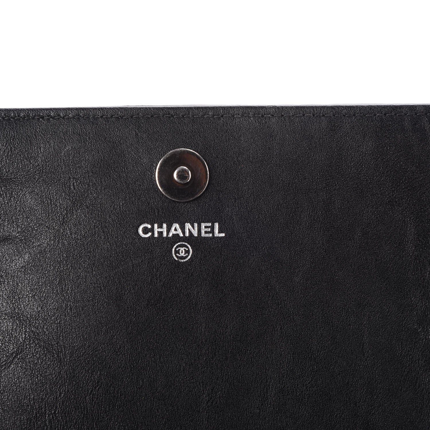 Chanel Calfskin Quilted Chain Around Boy Wallet On Removable Chain WOC Black 6 of 9