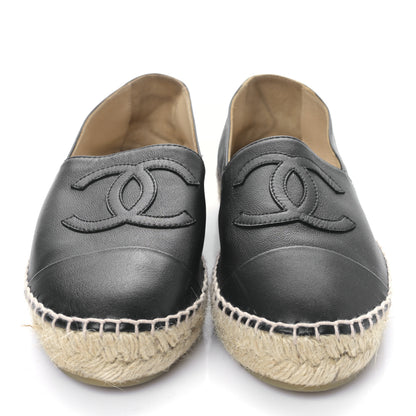 Chanel Lambskin CC Espadrilles 37 Black 2 of 8