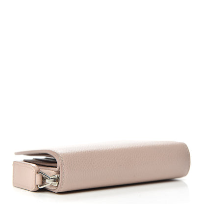 Saint Laurent Grained Calfskin Rive Gauche Compact Zip Around Wallet Pink 4 of 7
