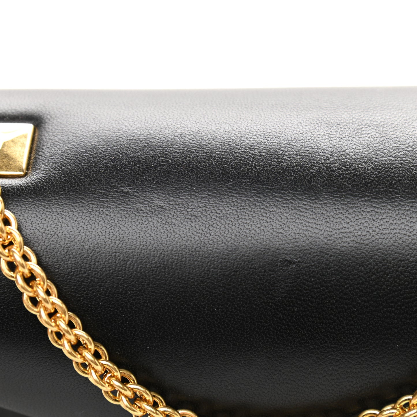 Nappa One Stud Chain Clutch Black