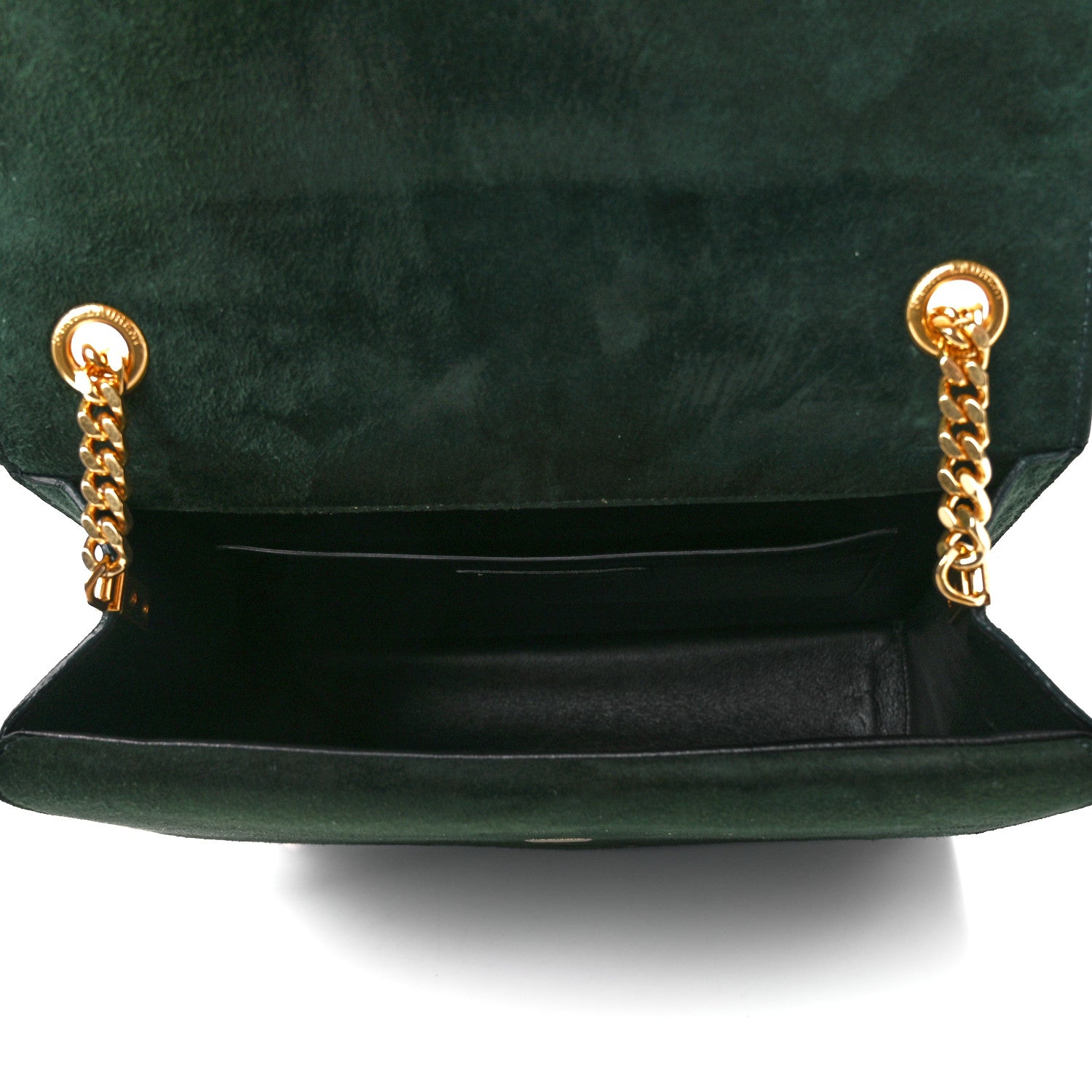 Saint Laurent Suede Sulpice Monogram Medium Shoulder Bag Green 5 of 12