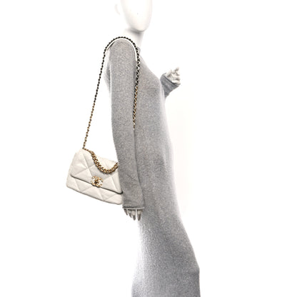 Chanel Goatskin Quilted Medium Chanel 19 Flap White 2 of 12