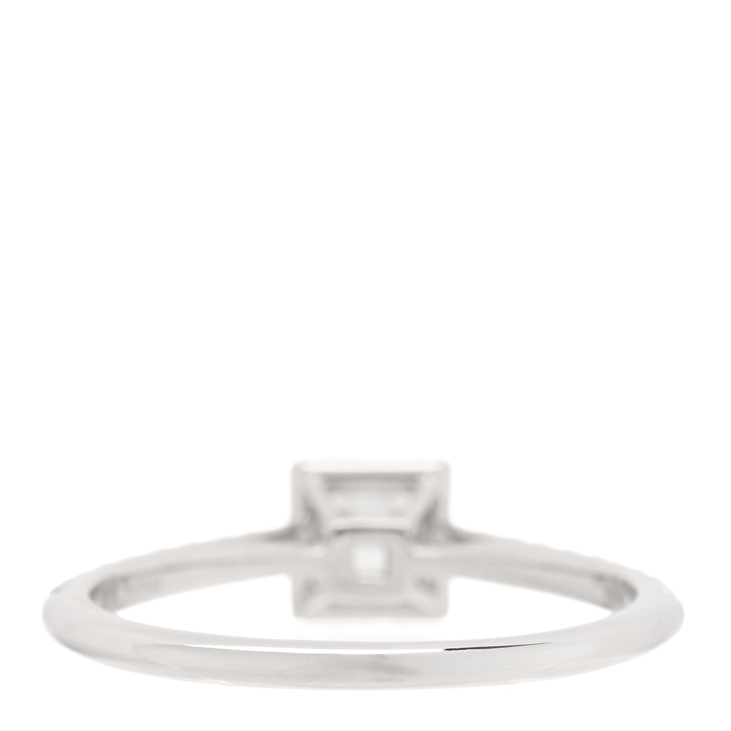 Platinum Diamond .26ct Princess Cut Pave Engagement Ring 56 7.5