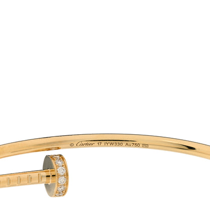Cartier 18K Yellow Gold Diamond Small Juste Un Clou Bracelet 17 3 of 3