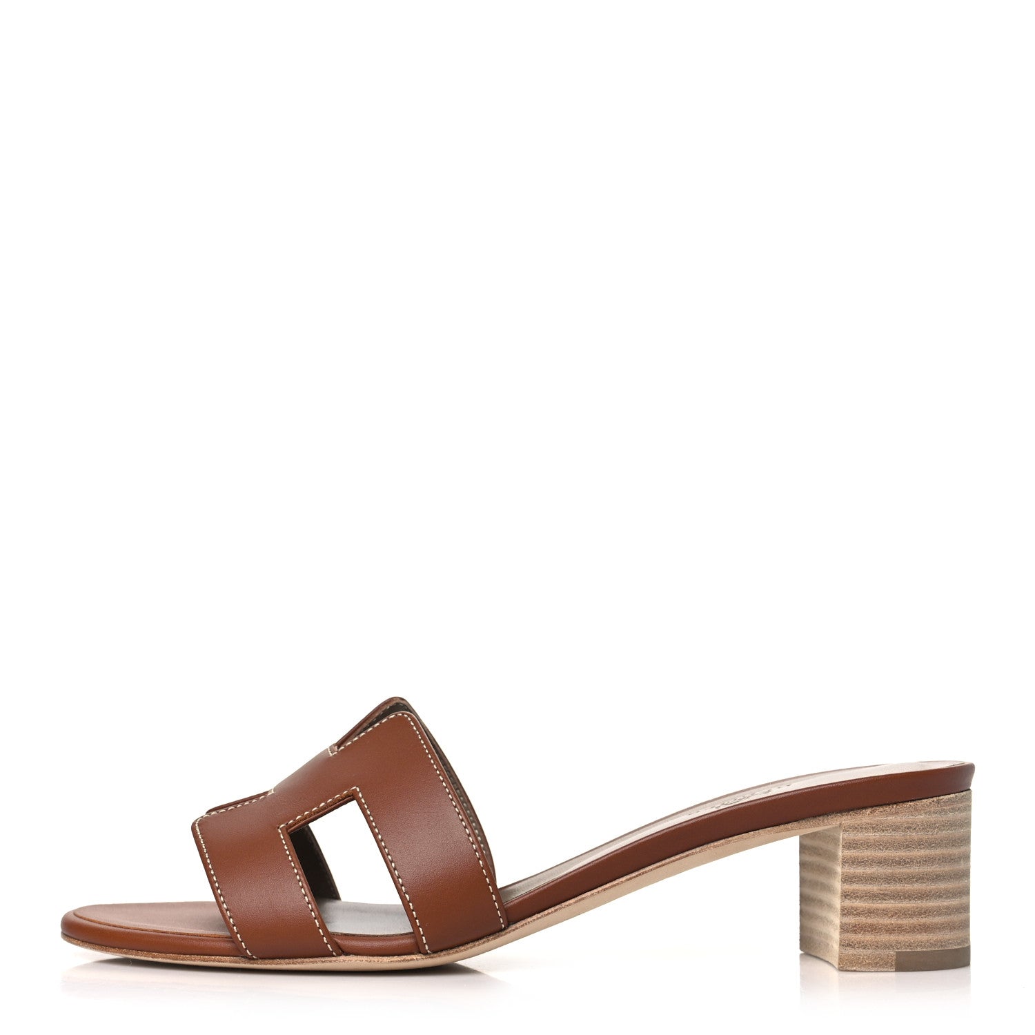Hermes Calfskin Oasis Sandals 38 Gold 1 of 9
