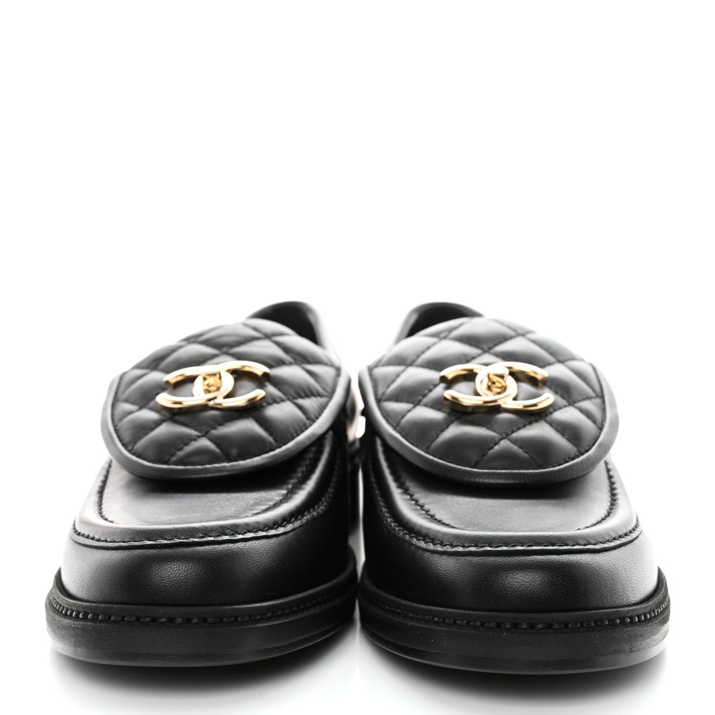 Lambskin Quilted CC Turnlock Loafers 41 Black