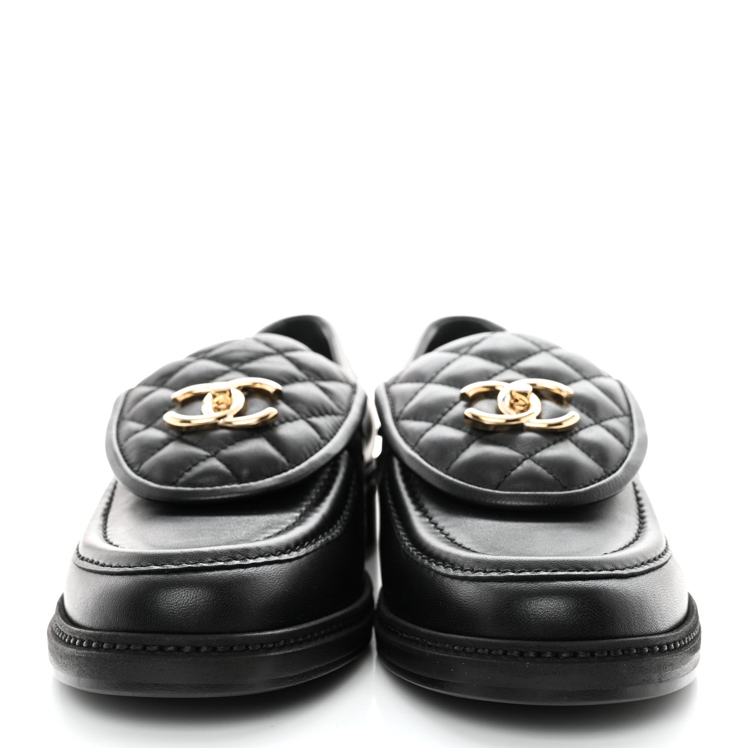 Chanel Lambskin Quilted CC Turnlock Loafers 41 Black 2 of 9
