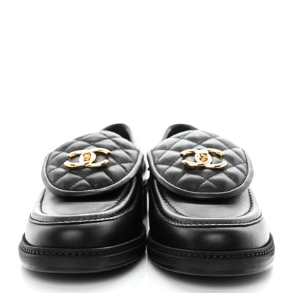 Chanel Lambskin Quilted CC Turnlock Loafers 41 Black 2 of 9