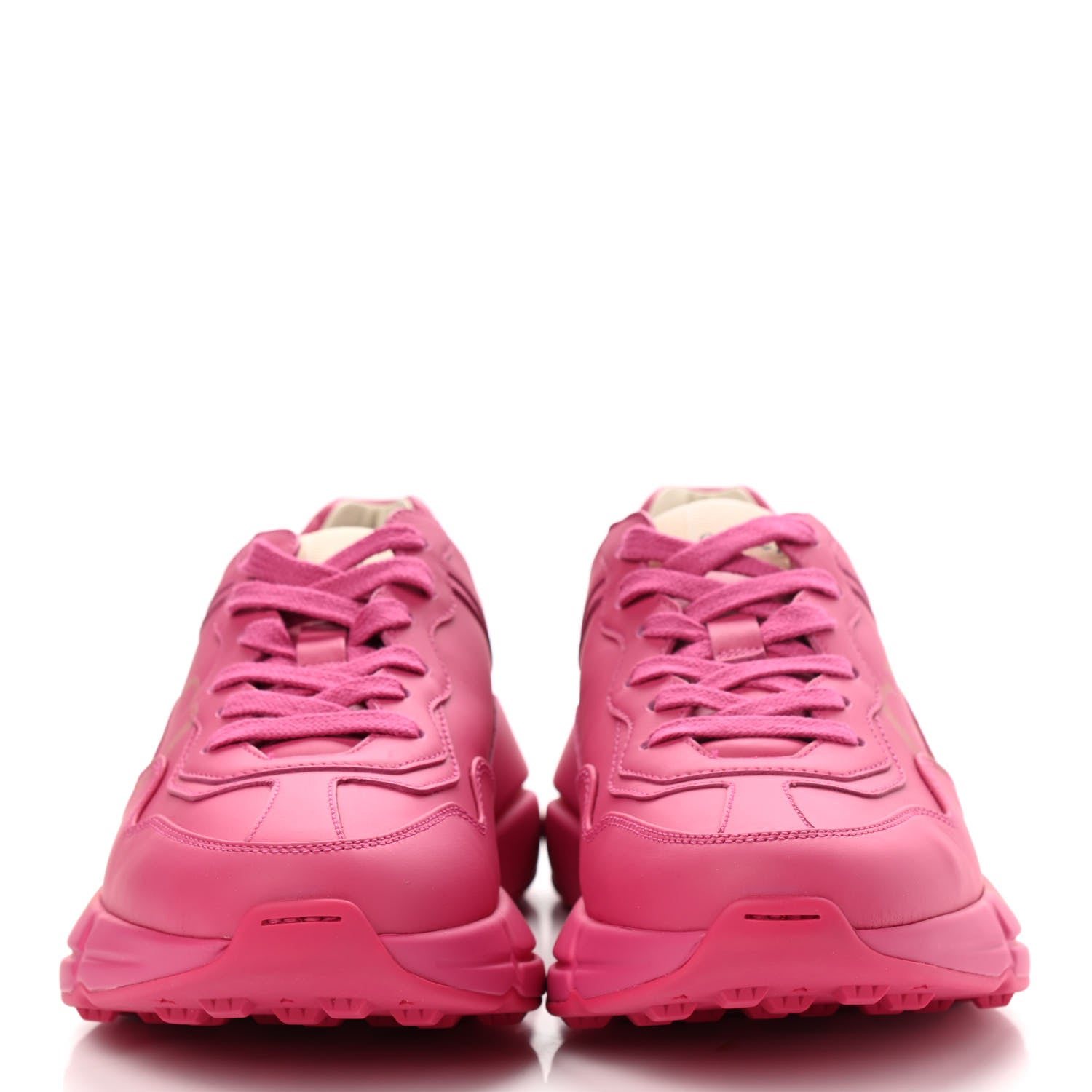 Gucci Calfskin Logo Womens Rhyton Sneakers 37.5 Box Pink 2 of 9