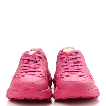 Gucci Calfskin Logo Womens Rhyton Sneakers 37.5 Box Pink 2 of 9