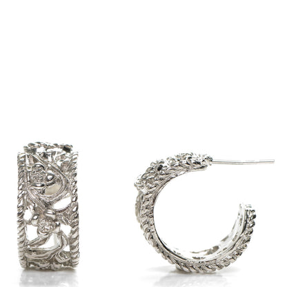 Chanel Filigree CC Hoop Earrings Silver 1 of 3
