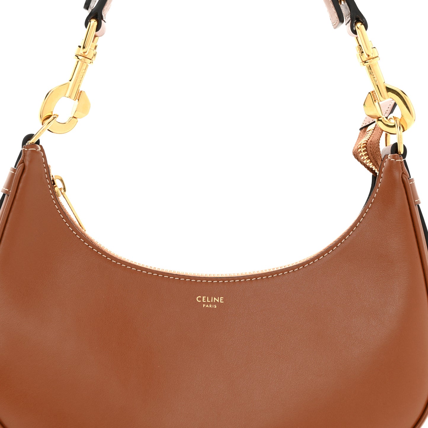 Smooth Calfskin Medium Strap Ava Shoulder Bag Tan