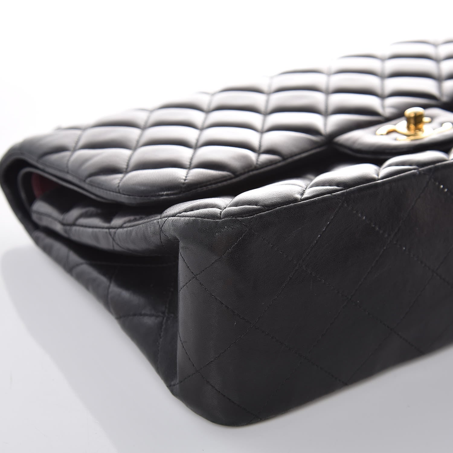 Chanel Lambskin Quilted Jumbo Double Flap Black 13 of 21