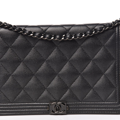 Chanel Caviar Quilted Boy Wallet On Chain WOC So Black 13 of 14