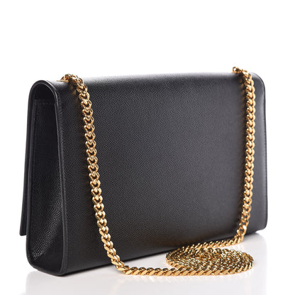 Saint Laurent Grain De Poudre Medium Classic Monogram Kate Satchel Black 3 of 10