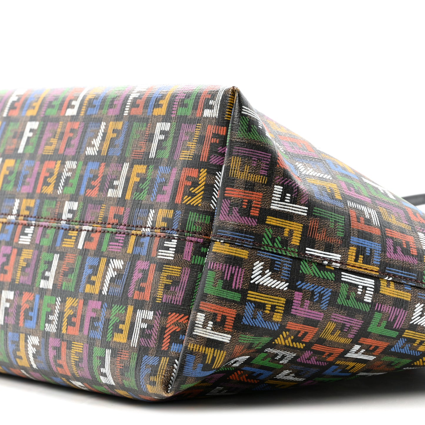 Zucca Spalmati Patent Zucchino Screen Print Medium Roll Tote Tobacco Multicolor Black