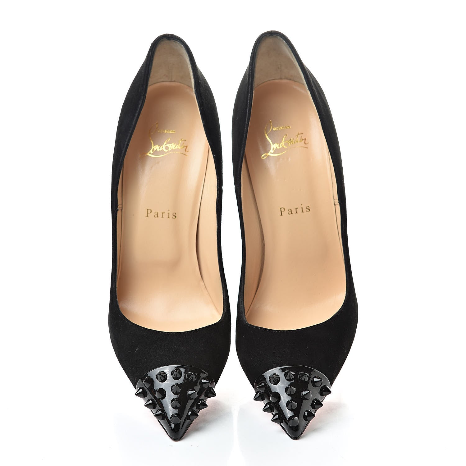 Christian Louboutin Suede Patent Geo 120 Pumps 38.5 Black 7 of 15