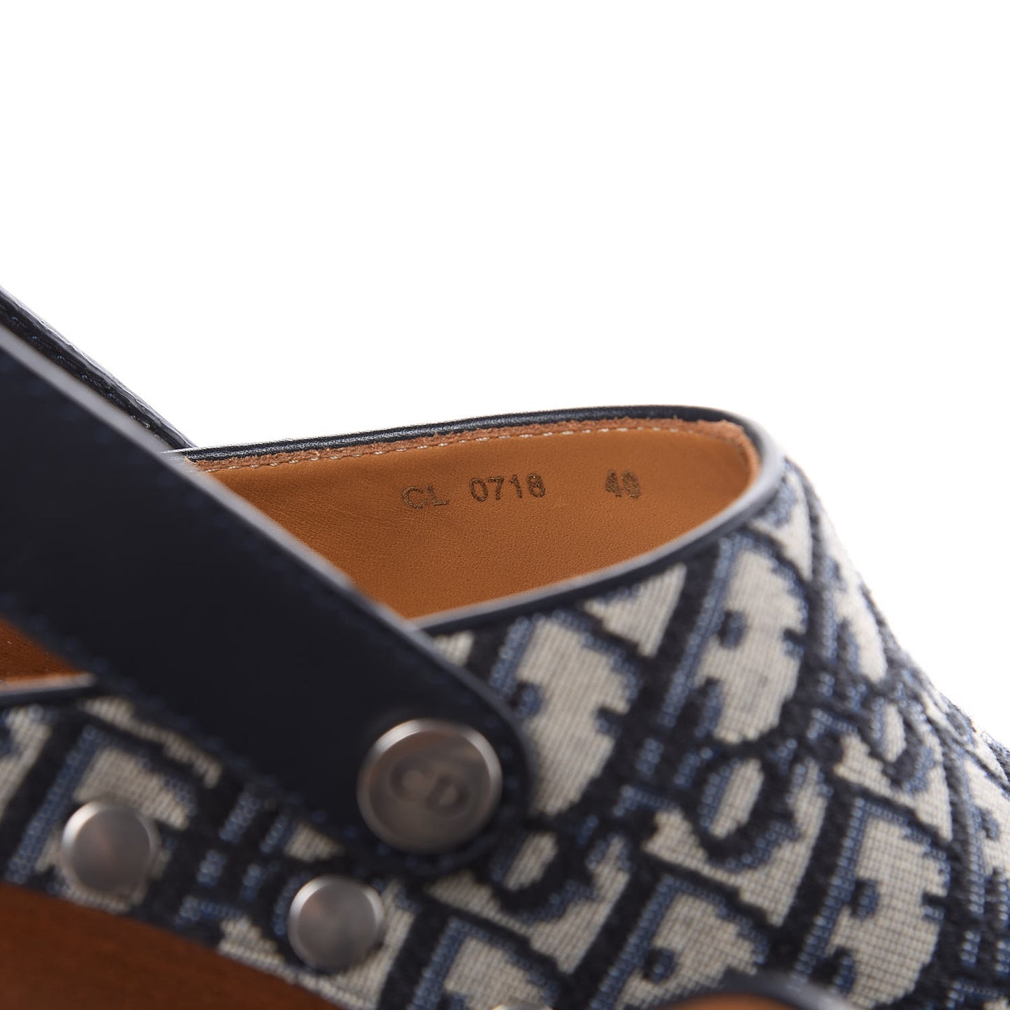 Canvas Oblique Diorquake 20mm Slingback Clogs 40 Deep Blue