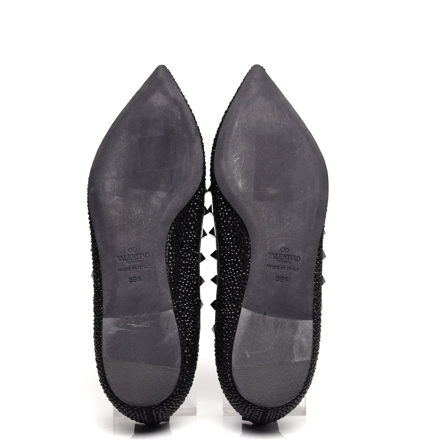 Valentino Garavani Crystal Rockstud Ballerina Flats 39.5 Black 6 of 11
