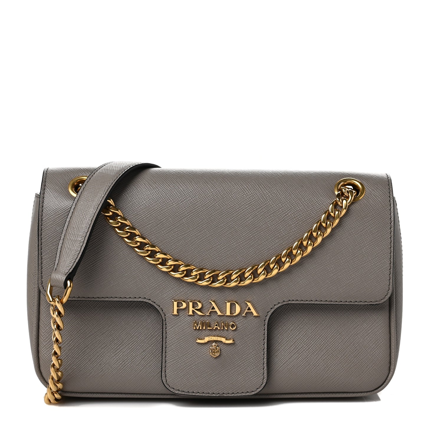 Saffiano Flap Shoulder Bag Argilla