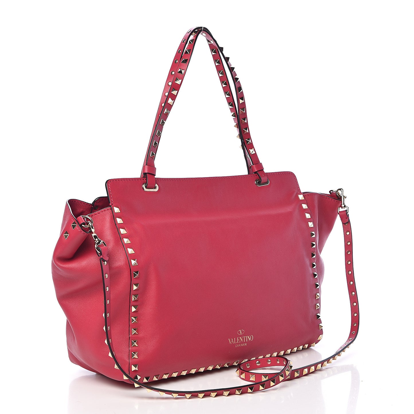 Vitello Medium Rockstud Tote Cyclamin